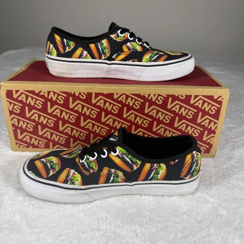 Vans Authentic Late Night Pack Hamburger Black Skate Shoes Men's 4.5 Women 6